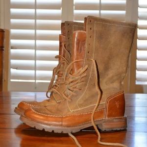 Frye Owen brown suede calf boots